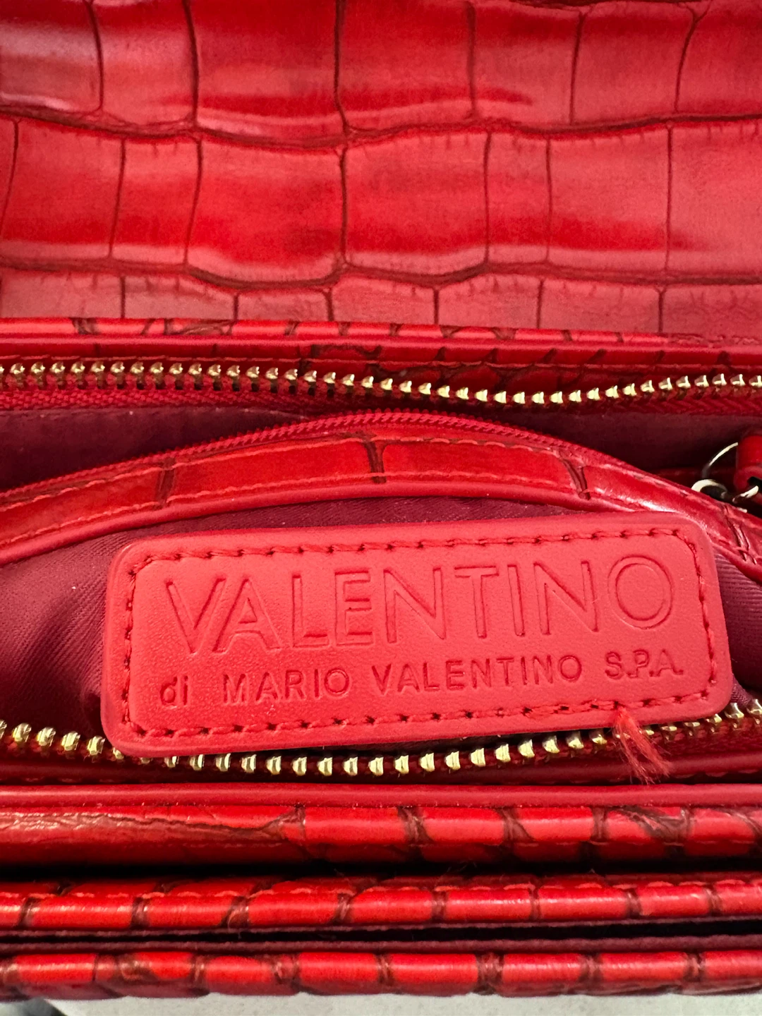 Valentino Audrey Croco-Embossed Shoulder Bag - photo 4