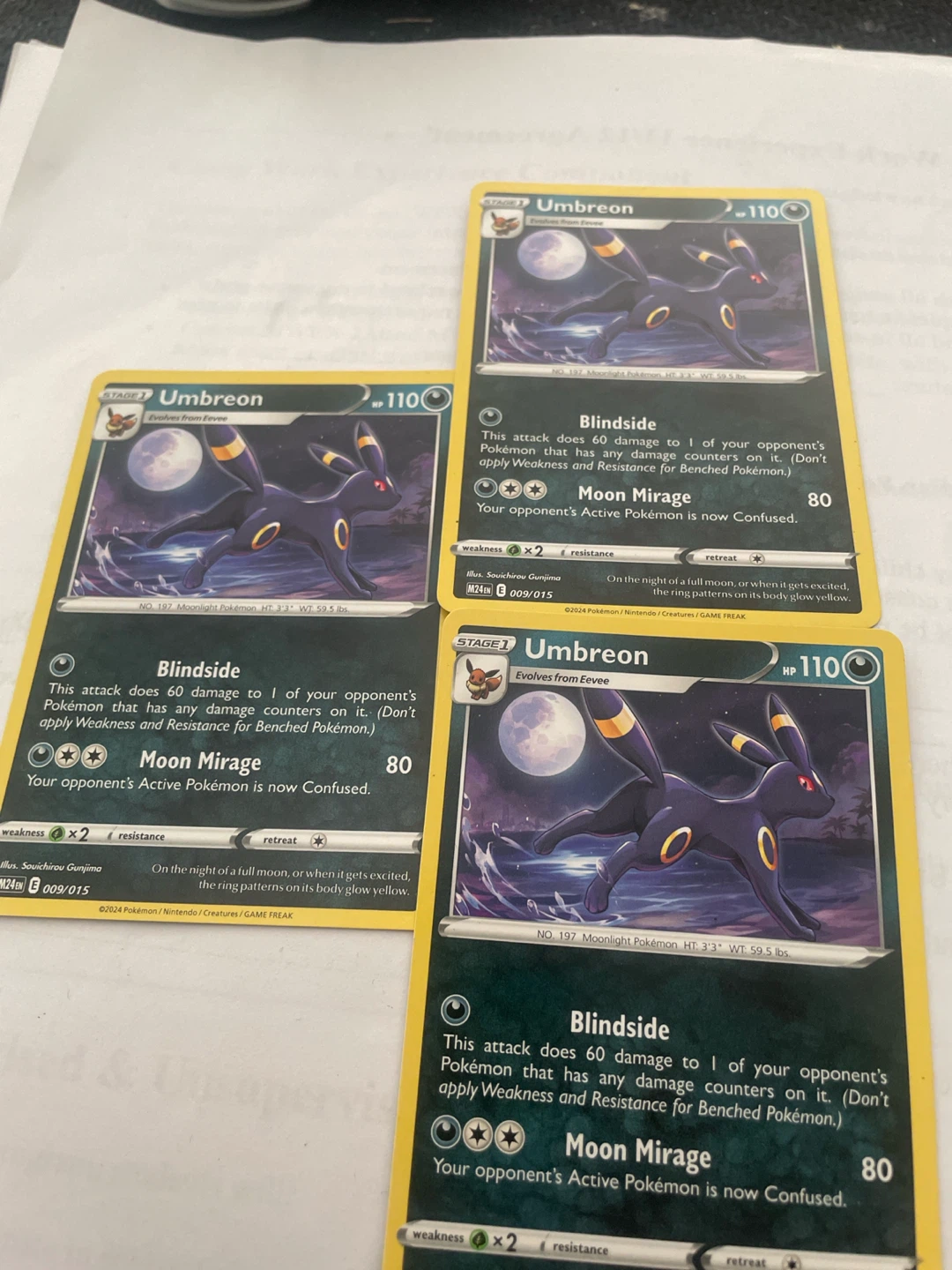 Pokémon Umbreon Trading Cards (3x)