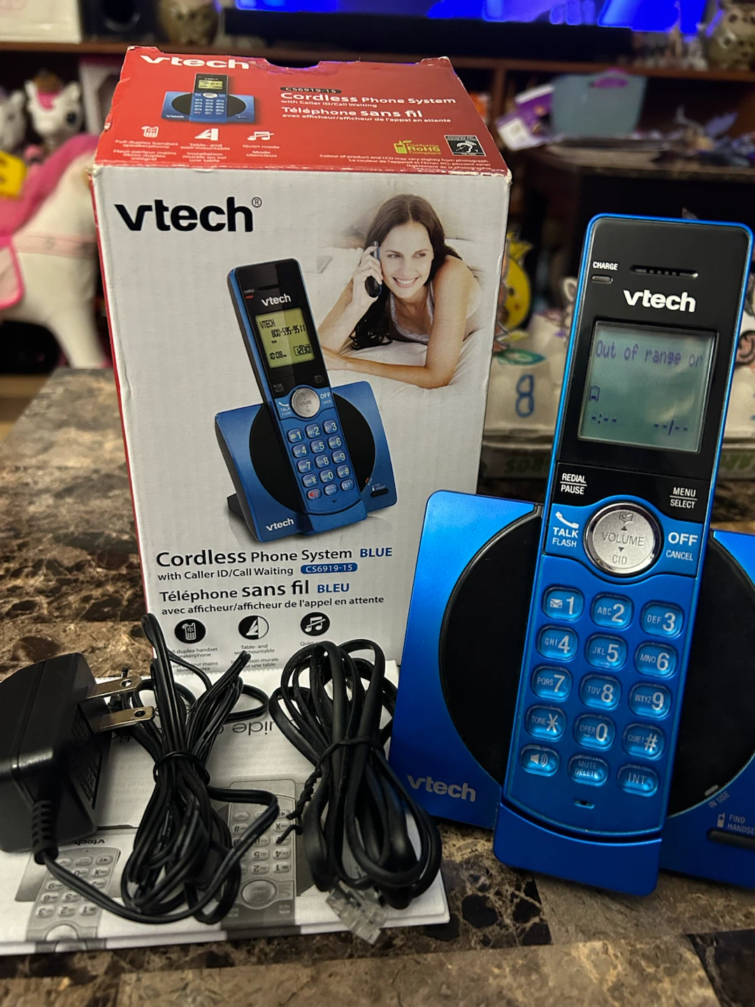 Vtech Cordless phone system blue