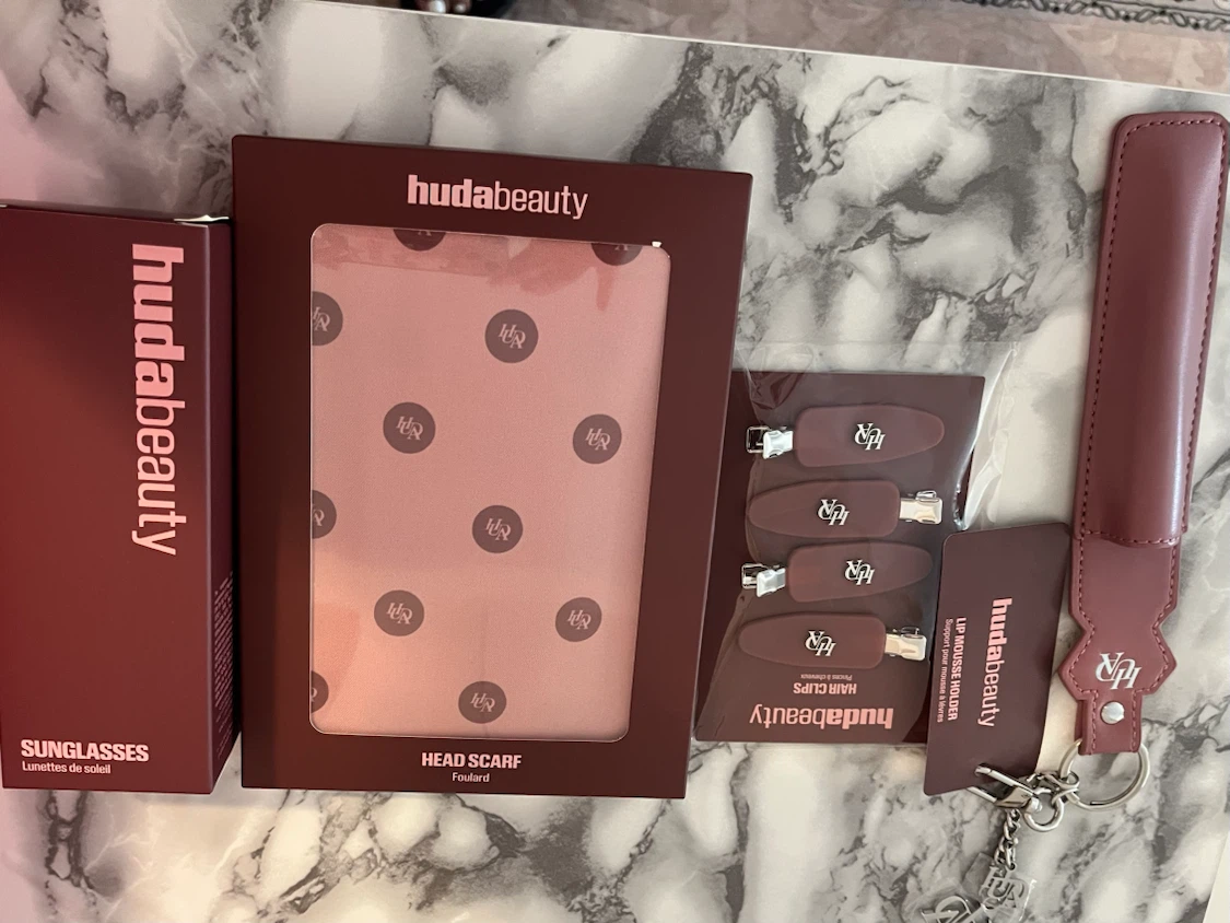 Huda Beauty accessories and makeup