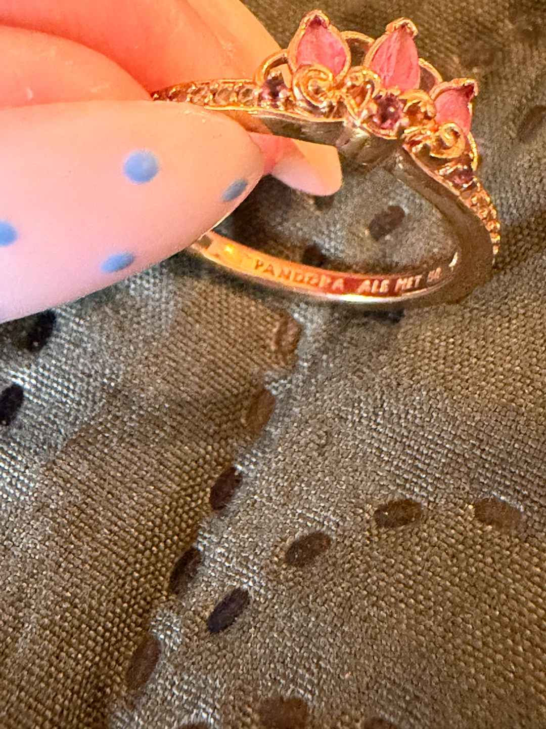 Pandora Rose Gold Tiara Ring with Pink Stones - photo 2