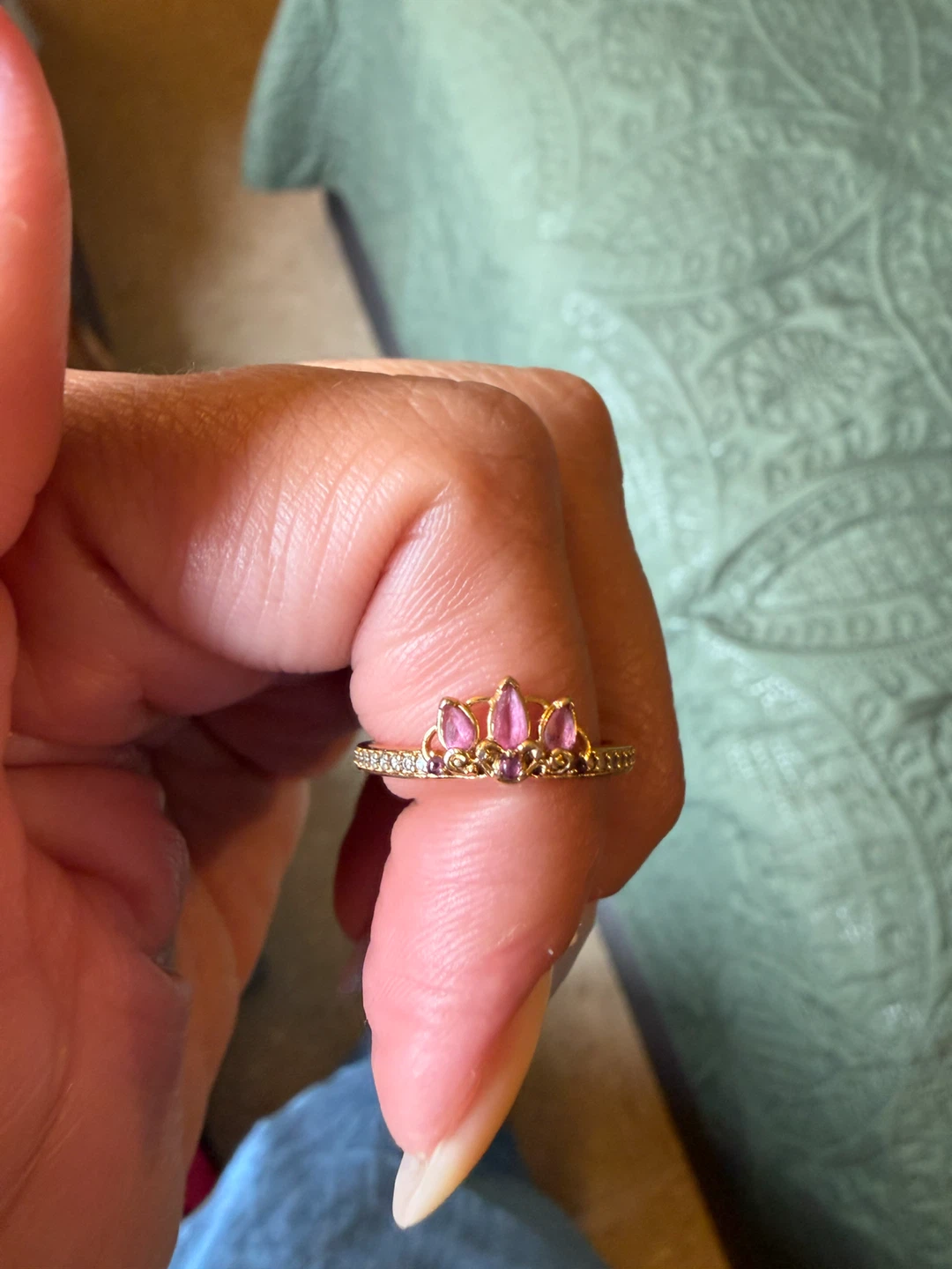 Pandora Rose Gold Tiara Ring with Pink Stones - photo 3