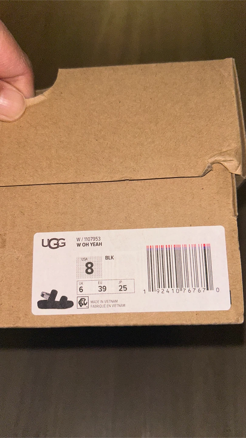 UGG Oh Yeah Slides Black Size 8