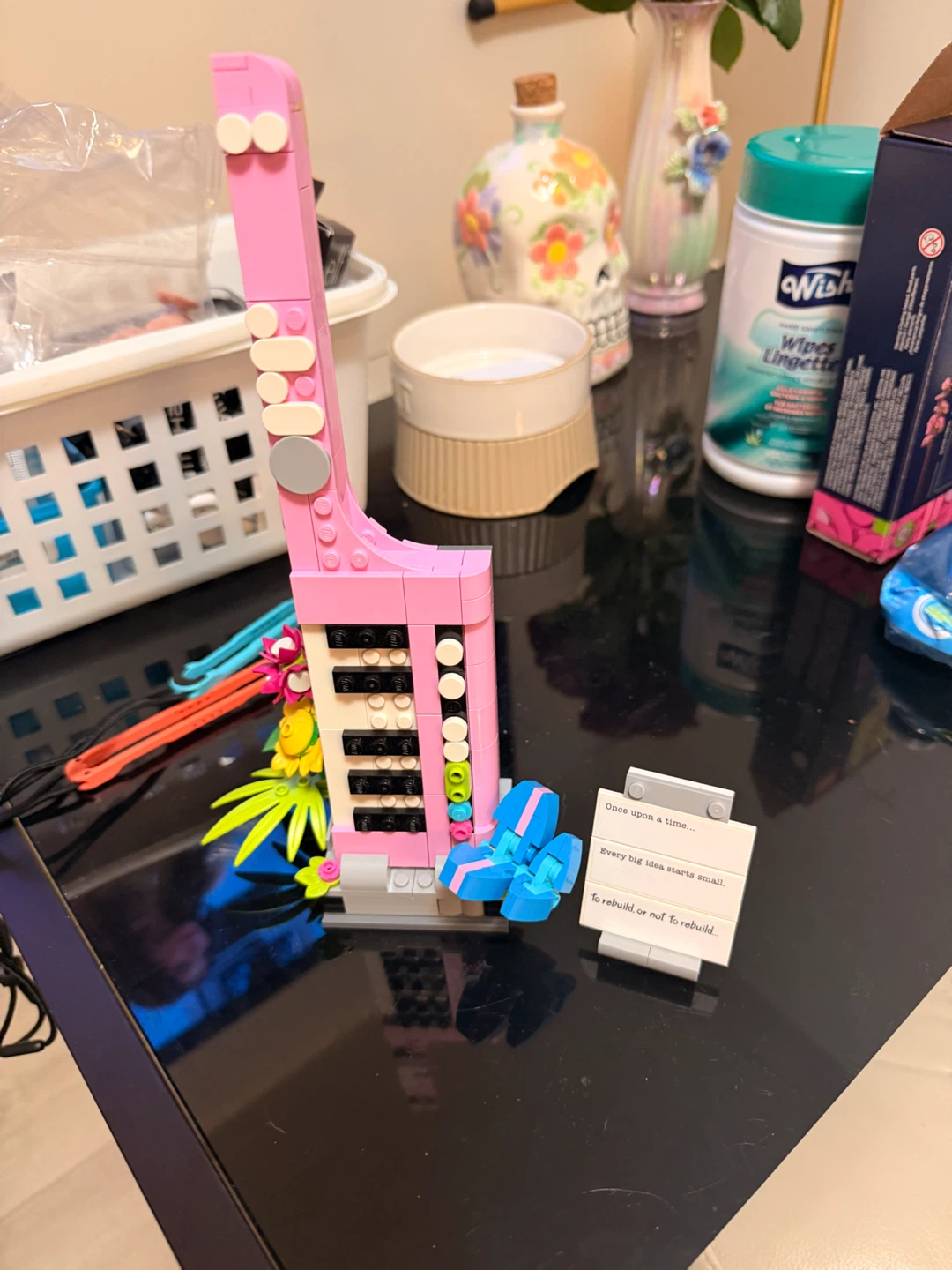 Lego pink keyboard piano