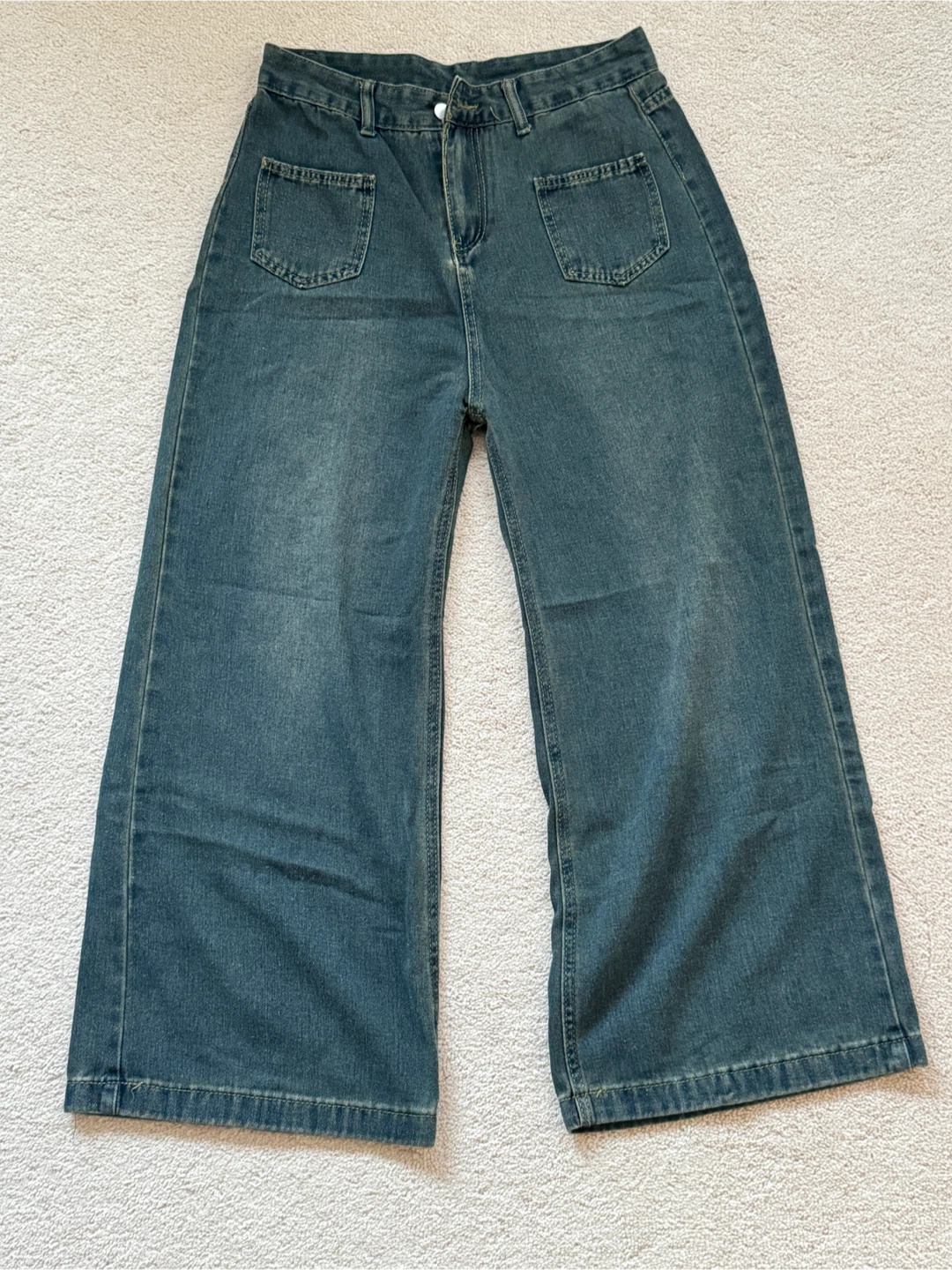 Vintage Blue Wide Leg Denim Pants - photo 3
