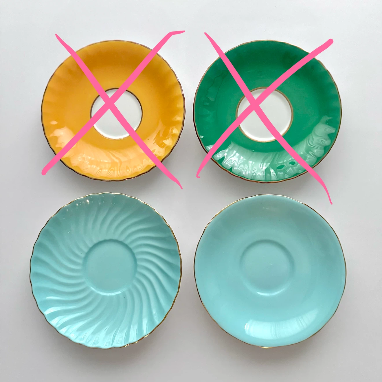 Aynsley replacement high-end solid colour saucers