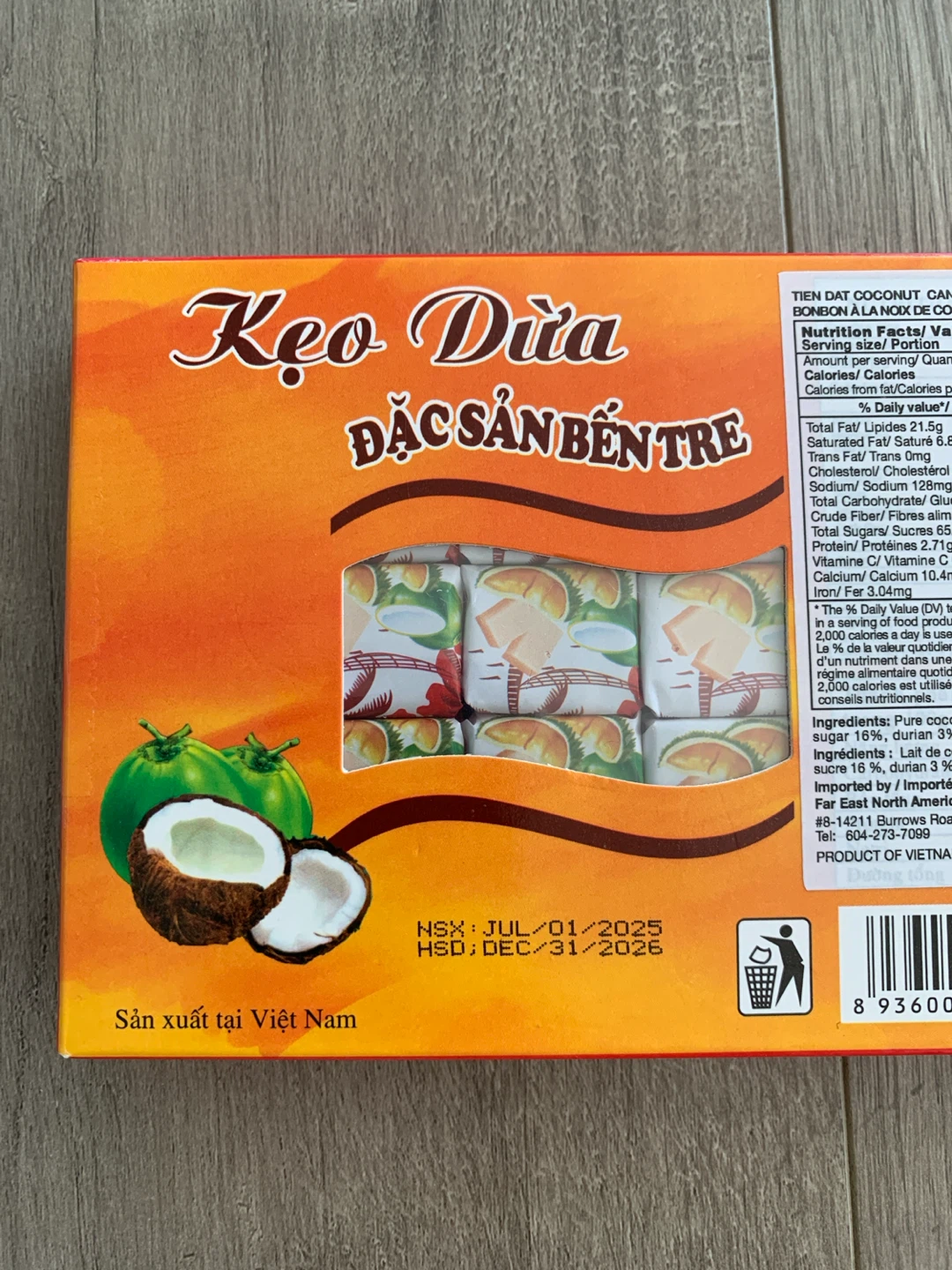 VITI CO Tien Dat Durian Coconut Candy - 400g - photo 4