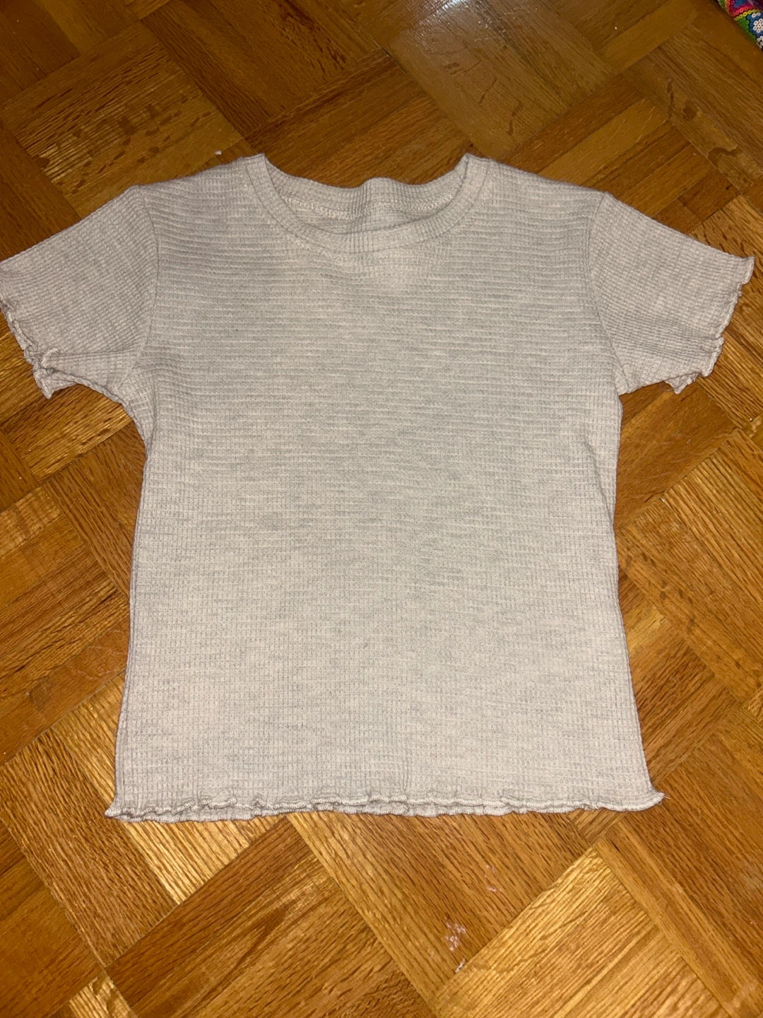 Light Grey Ribbed T-Shirt