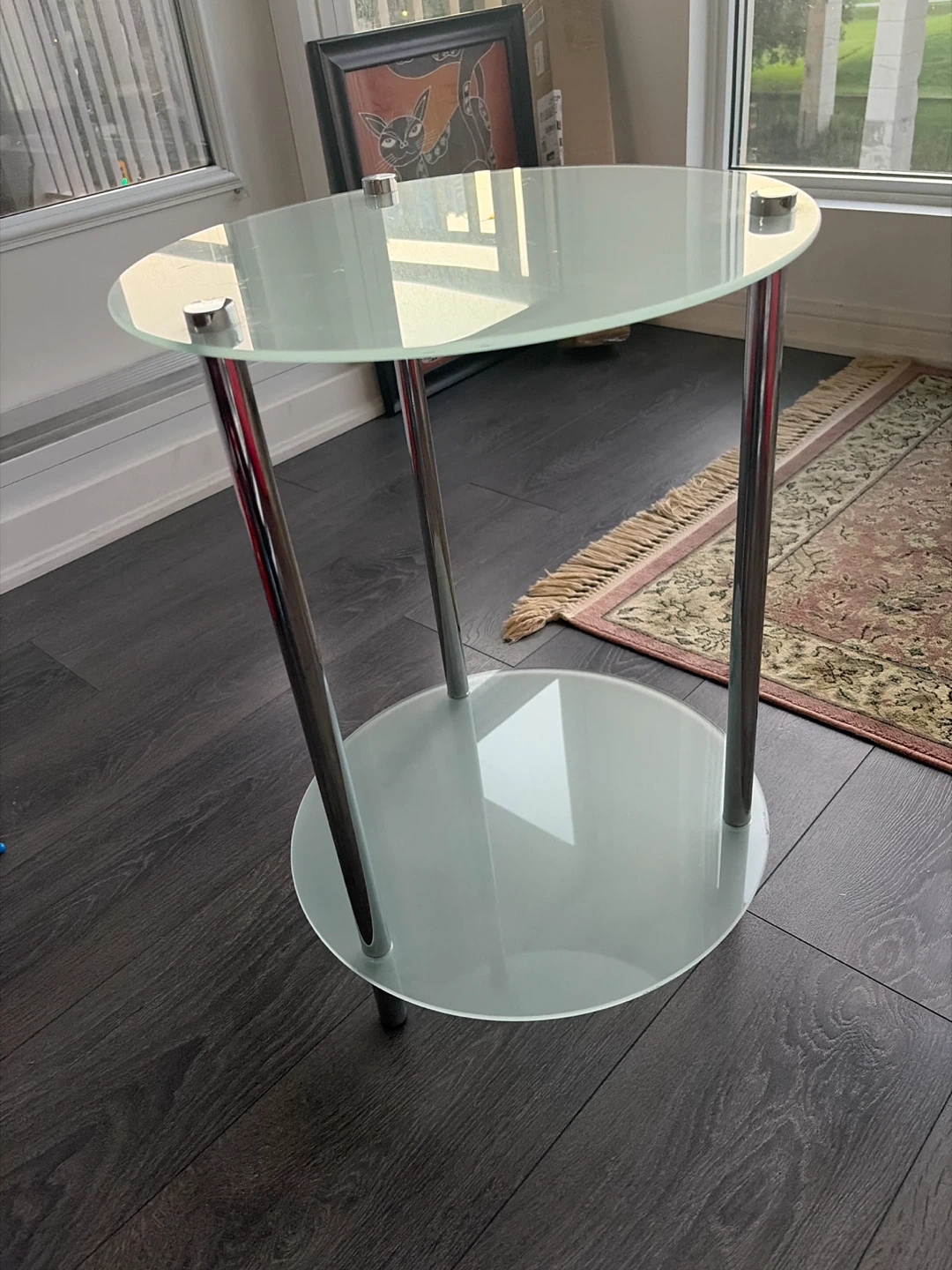 Glass and Chrome Side Table - photo 2