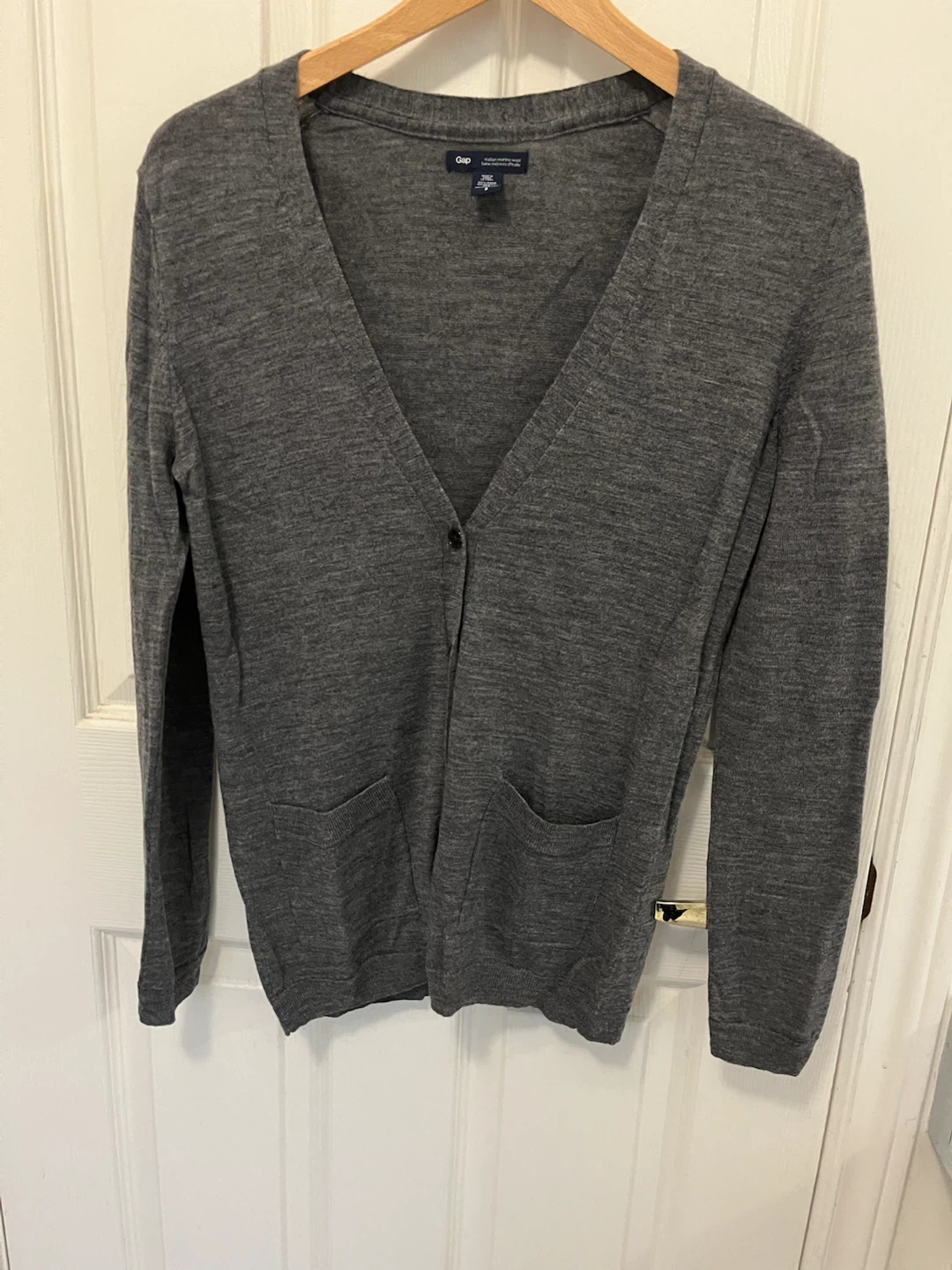 GAP Italian Merino Wool Cardigan - Grey