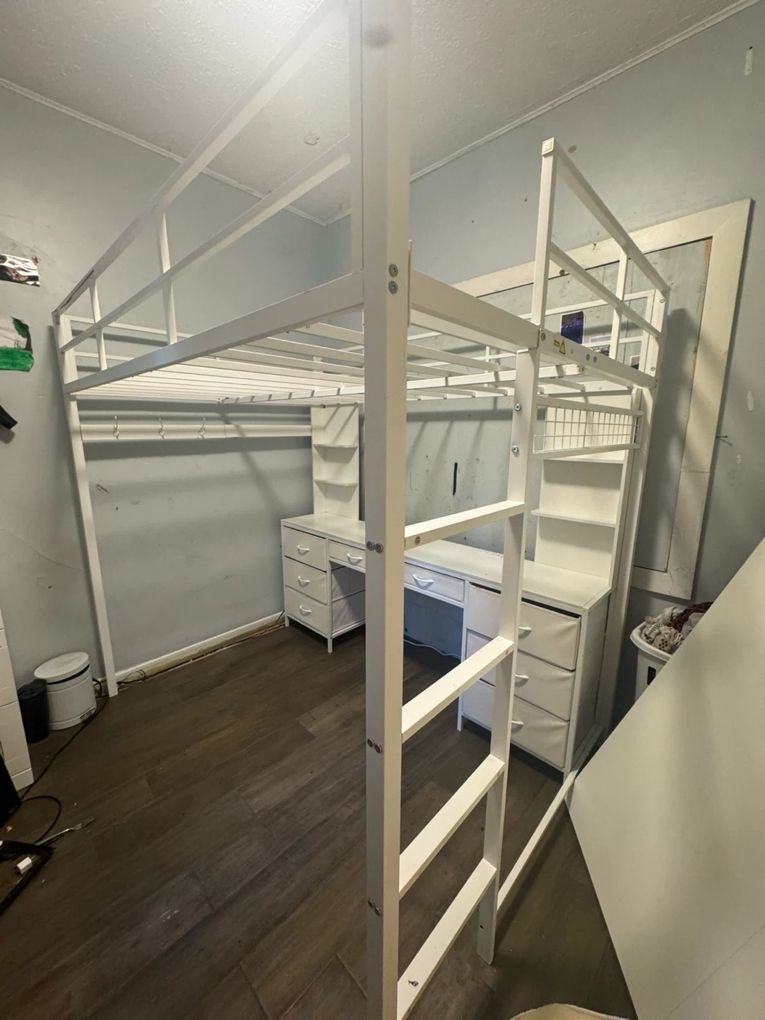 Loft double bed with desk $200