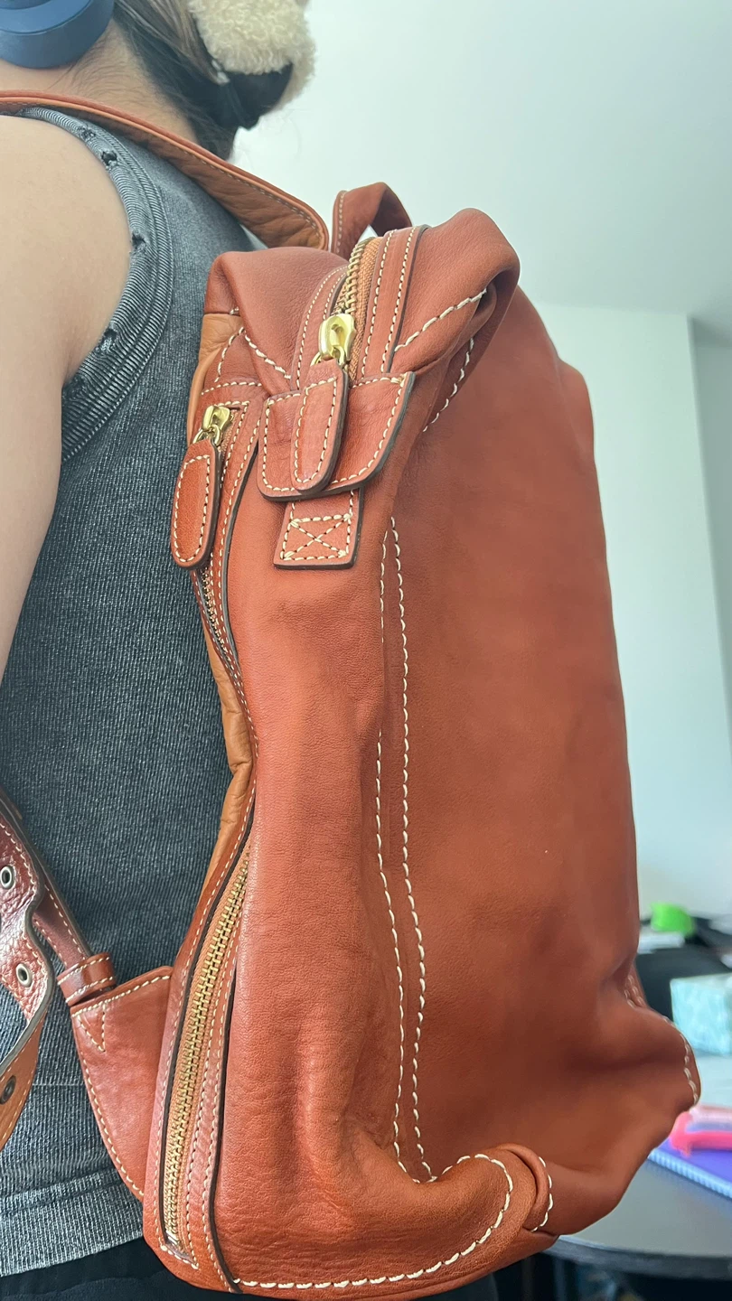 Brown Leather Backpack - photo 3