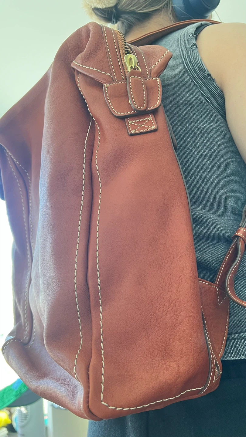 Brown Leather Backpack - photo 2