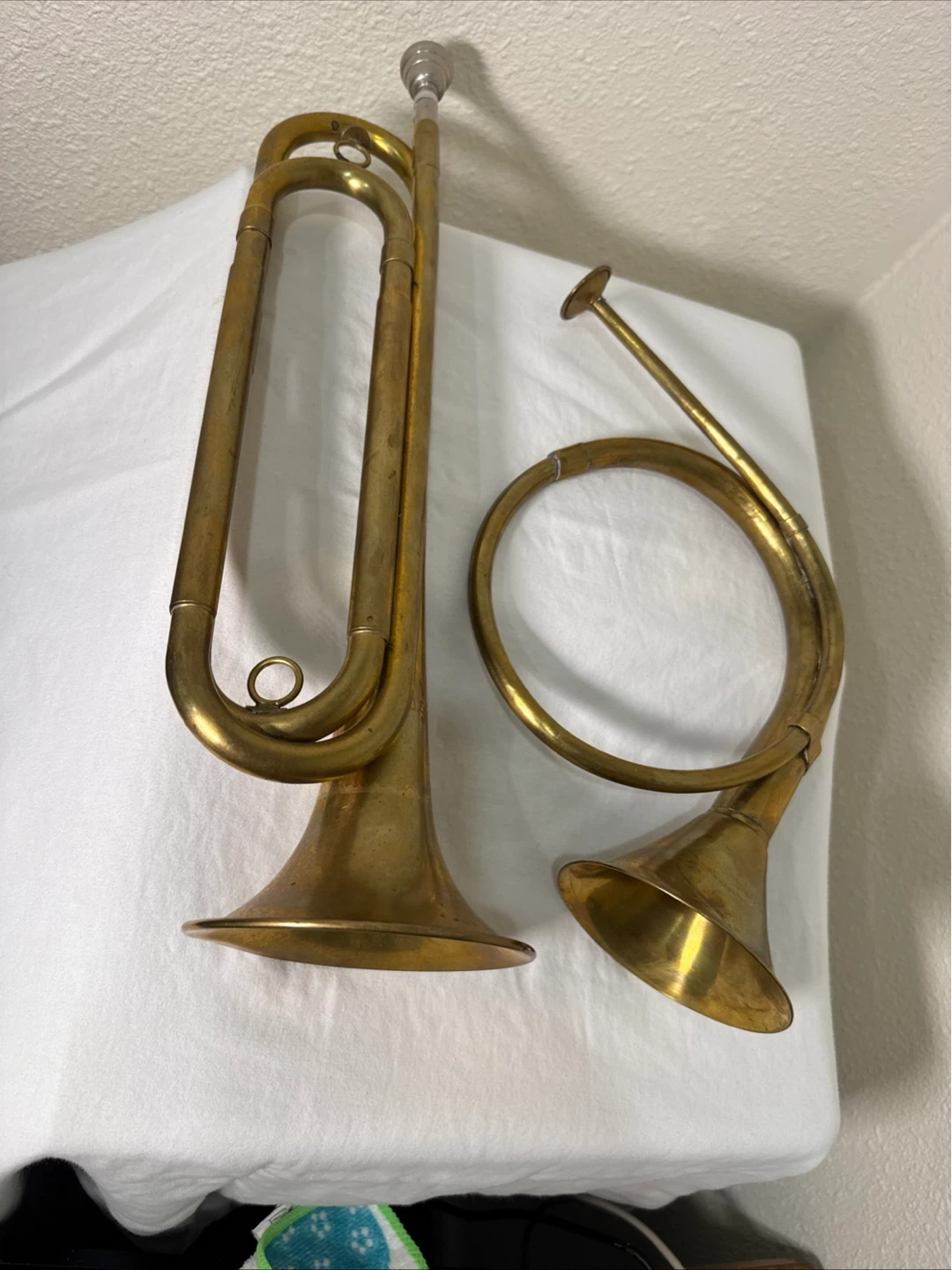 Vintage Brass Bugle and Horn