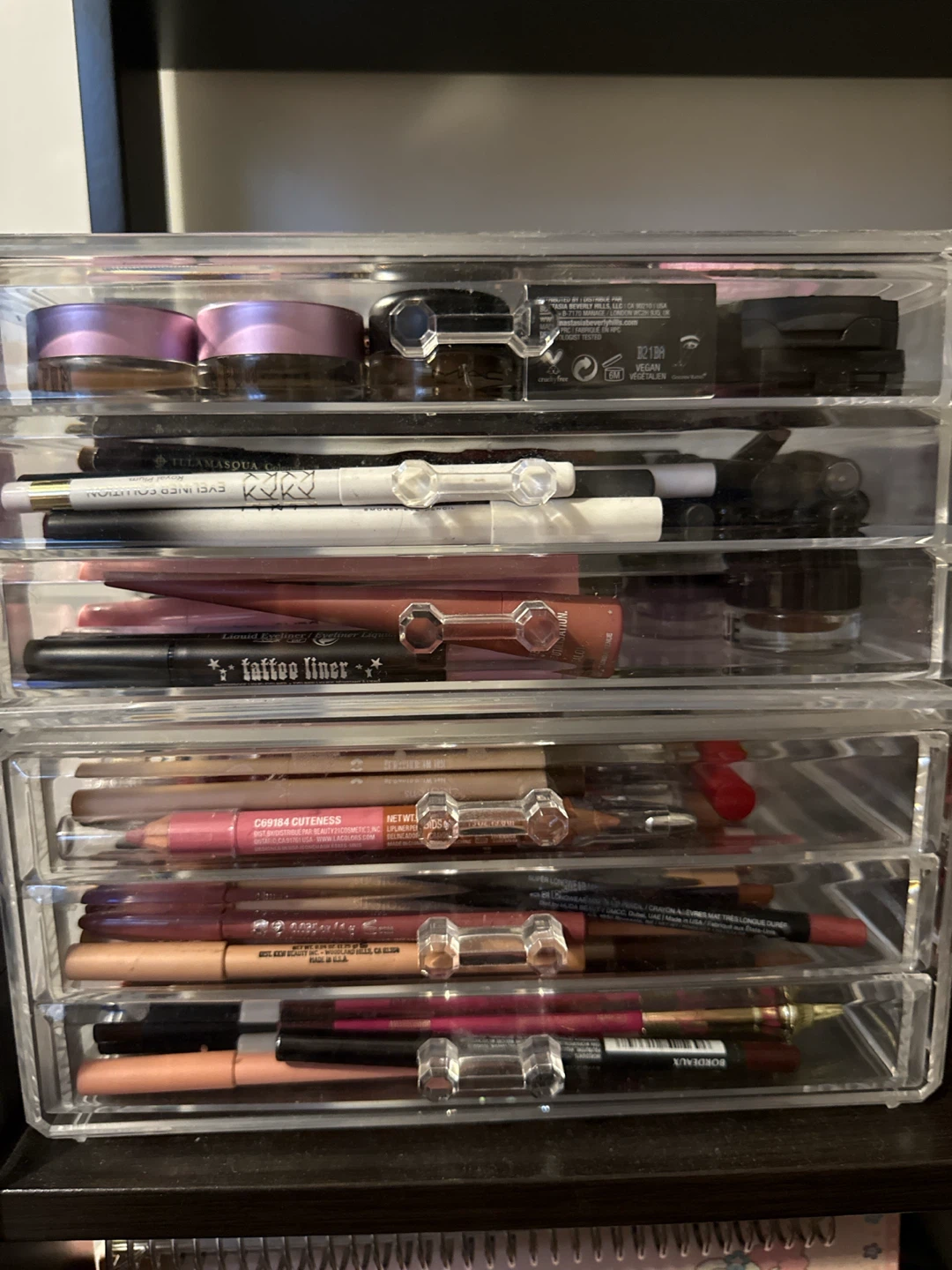 2 Clear Makeup Containers