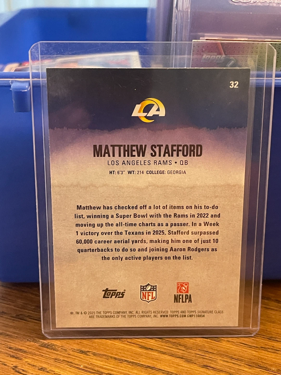 Matthew Stafford 2025 Topps Round 1 Pick 1 Football Card - photo 2