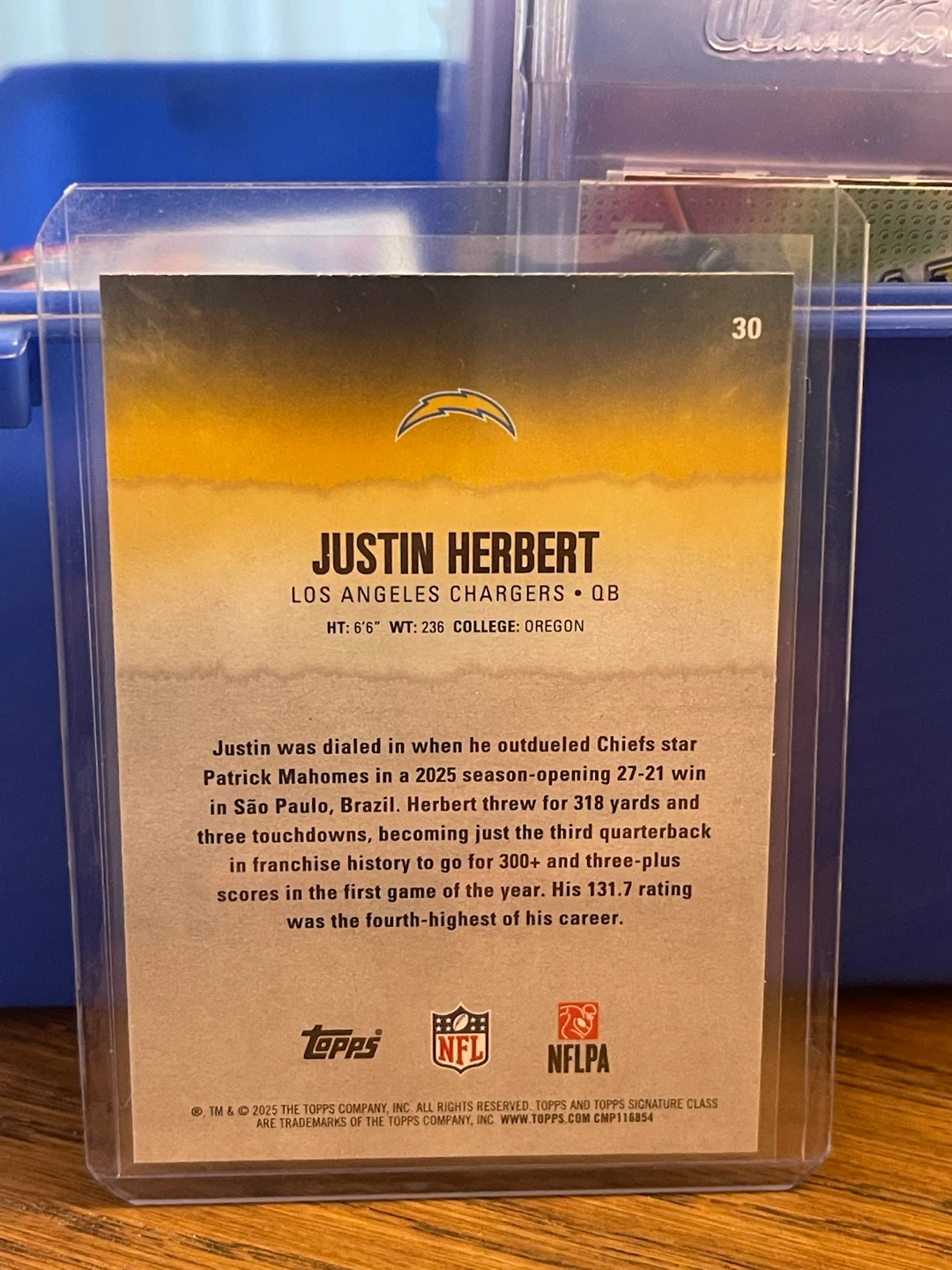 Justin Herbert 2025 Topps Football Card - photo 2