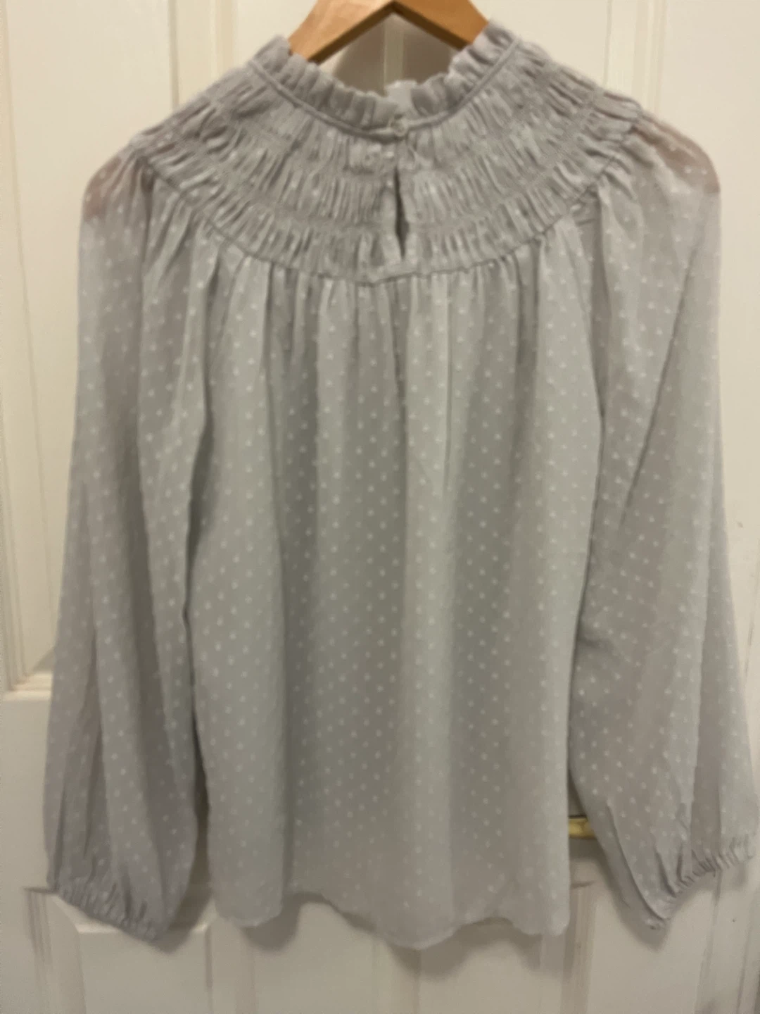 Ann Taylor Petite Smocked Mock Neck Blouse - photo 3