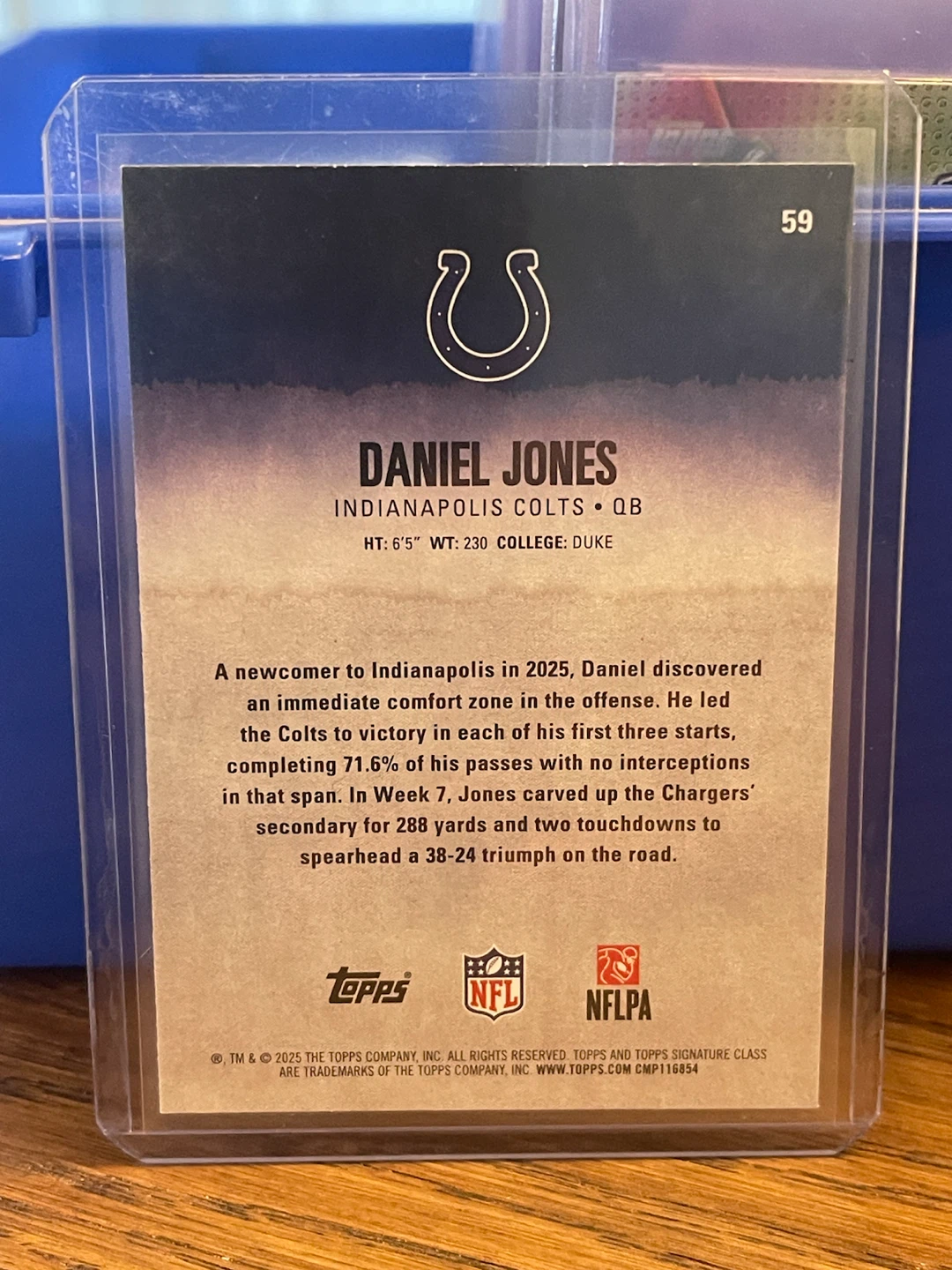2025 Topps Daniel Jones Indianapolis Colts Card #59 - photo 2