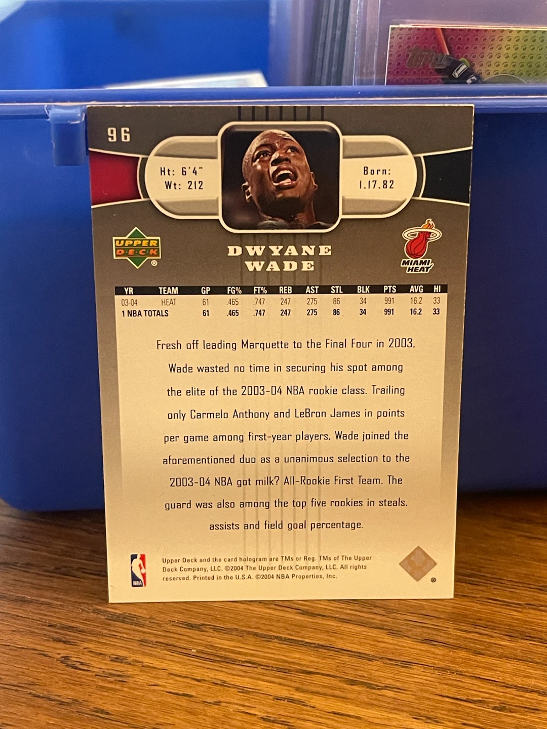Dwyane Wade 2003-04 Upper Deck Basketball Card - photo 2