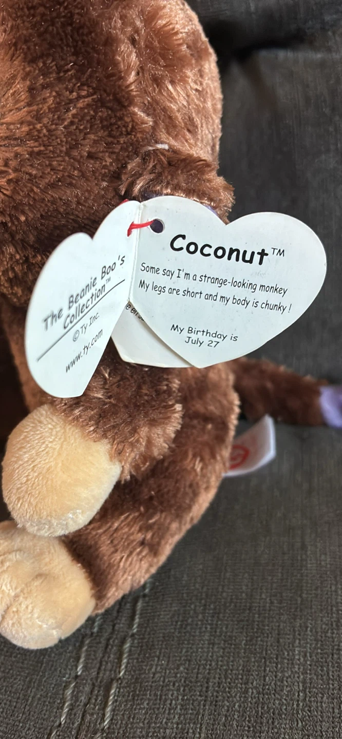 New w tags Ty Beanie Boo's Coconut Monkey Plush - photo 4