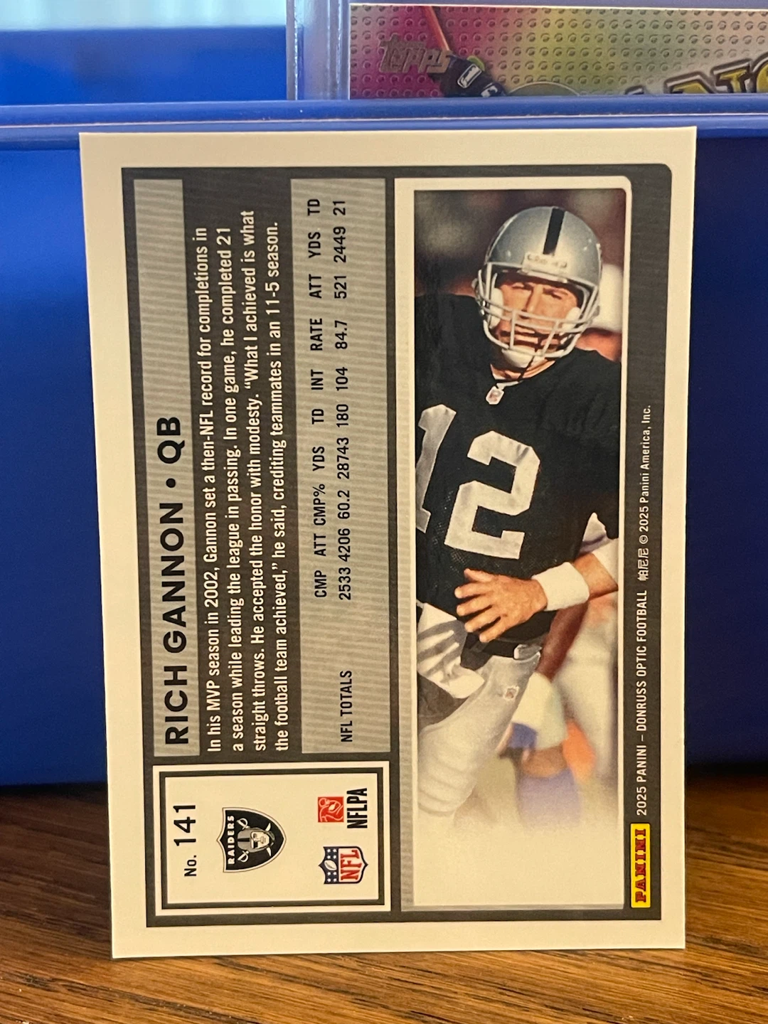 Rich Gannon 2025 Donruss Optic Football Card - photo 2