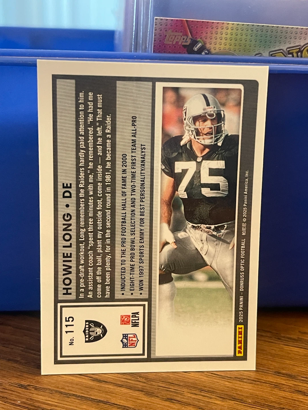 2025 Panini Donruss Optic Howie Long Raiders Football Card - photo 2