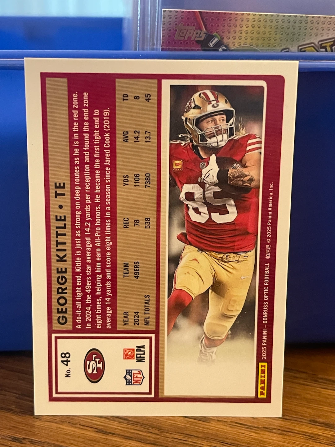 2025 Panini Donruss Optic George Kittle Trading Card - photo 2