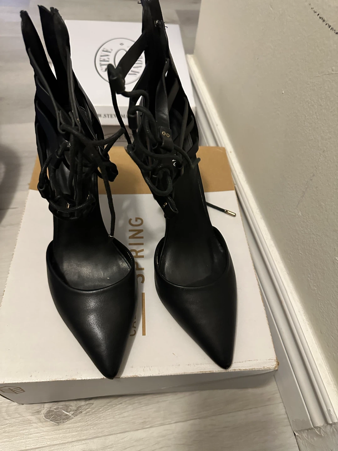 Steve Madden Black Strappy Heels
