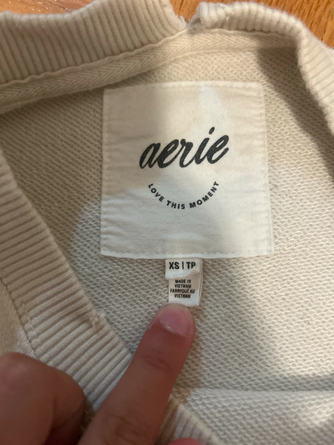Aerie Cream "love" Crewneck Sweatshirt - photo 2