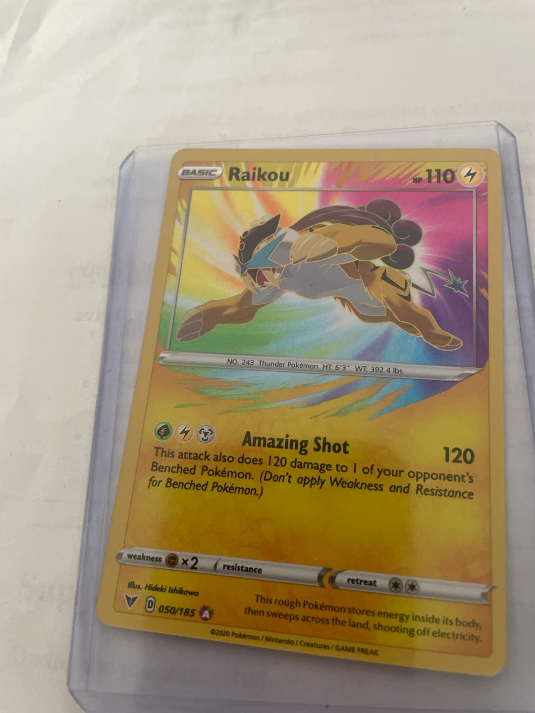 Pokemon Raikou Trading Card