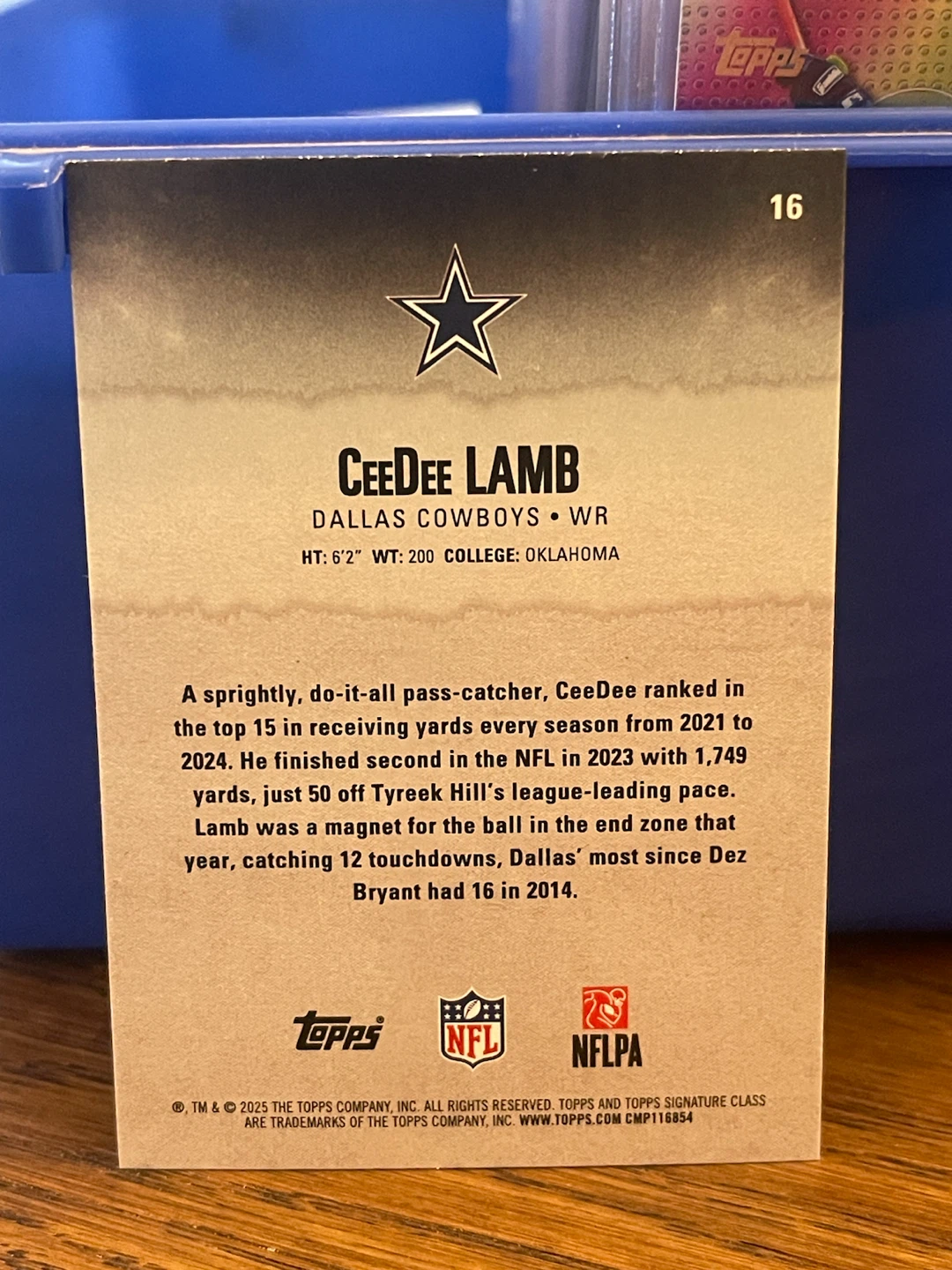 Topps CeeDee Lamb Dallas Cowboys Round 1 Pick 17 Football Card - photo 2
