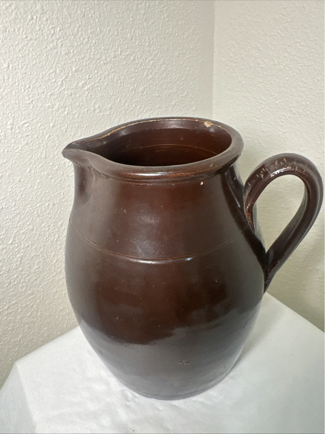 Vintage Brown Ceramic Pitcher Jug - photo 3