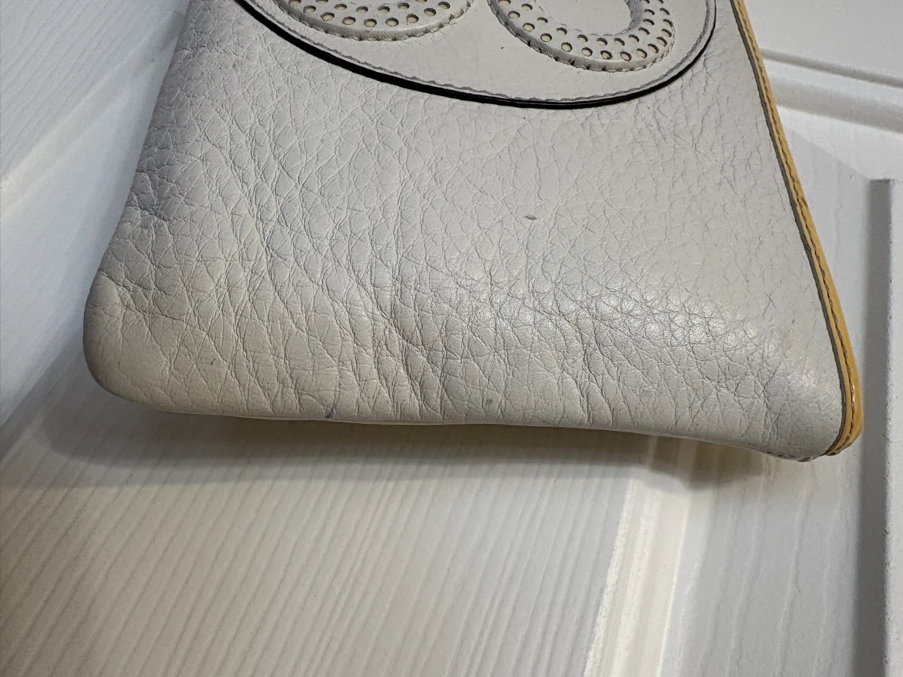 Coach Julia Op Art Perforated Leather Wristlet Clutch - photo 5