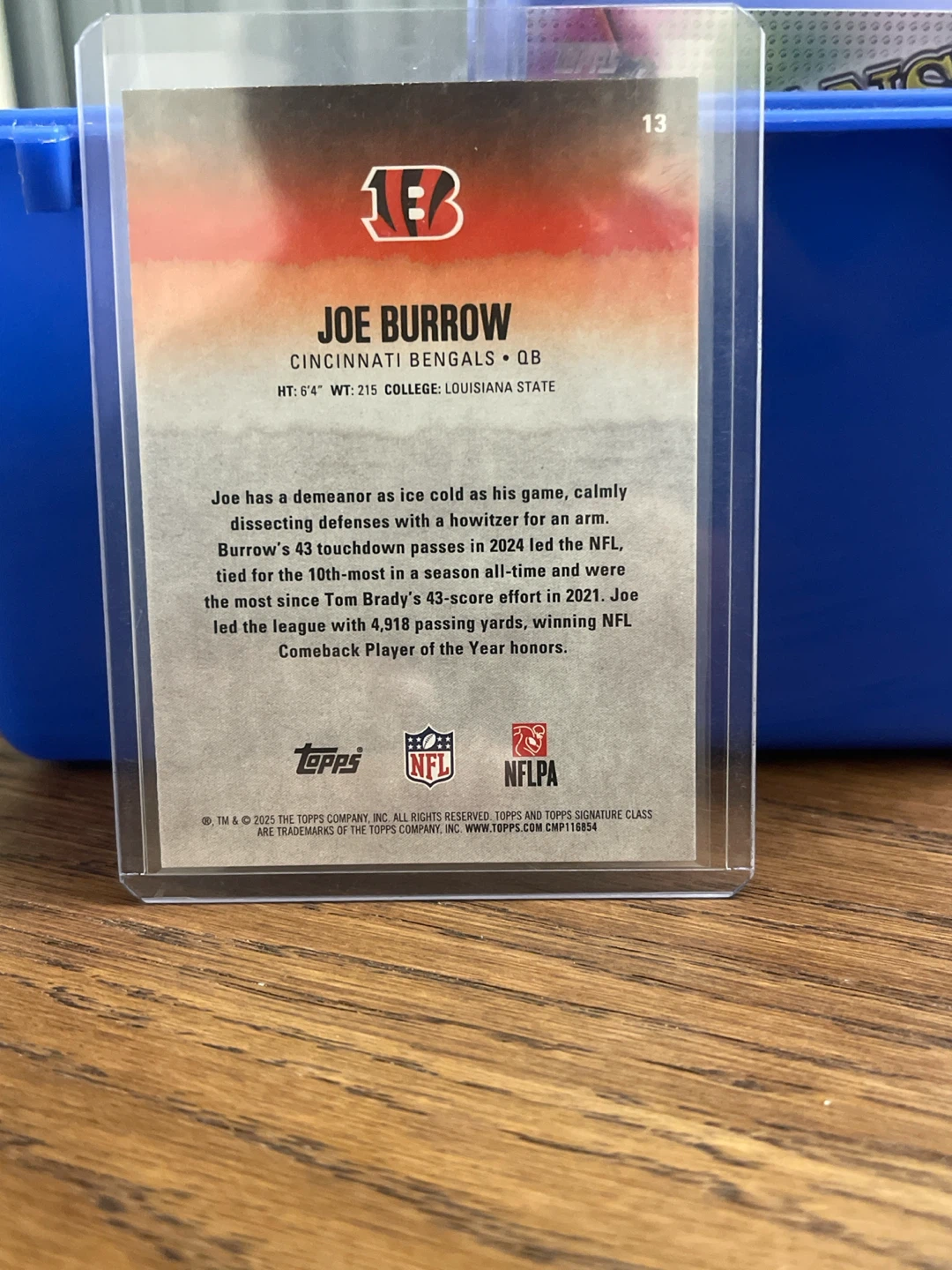 Joe Burrow 2025 Topps Ice RC Rookie Card - photo 2