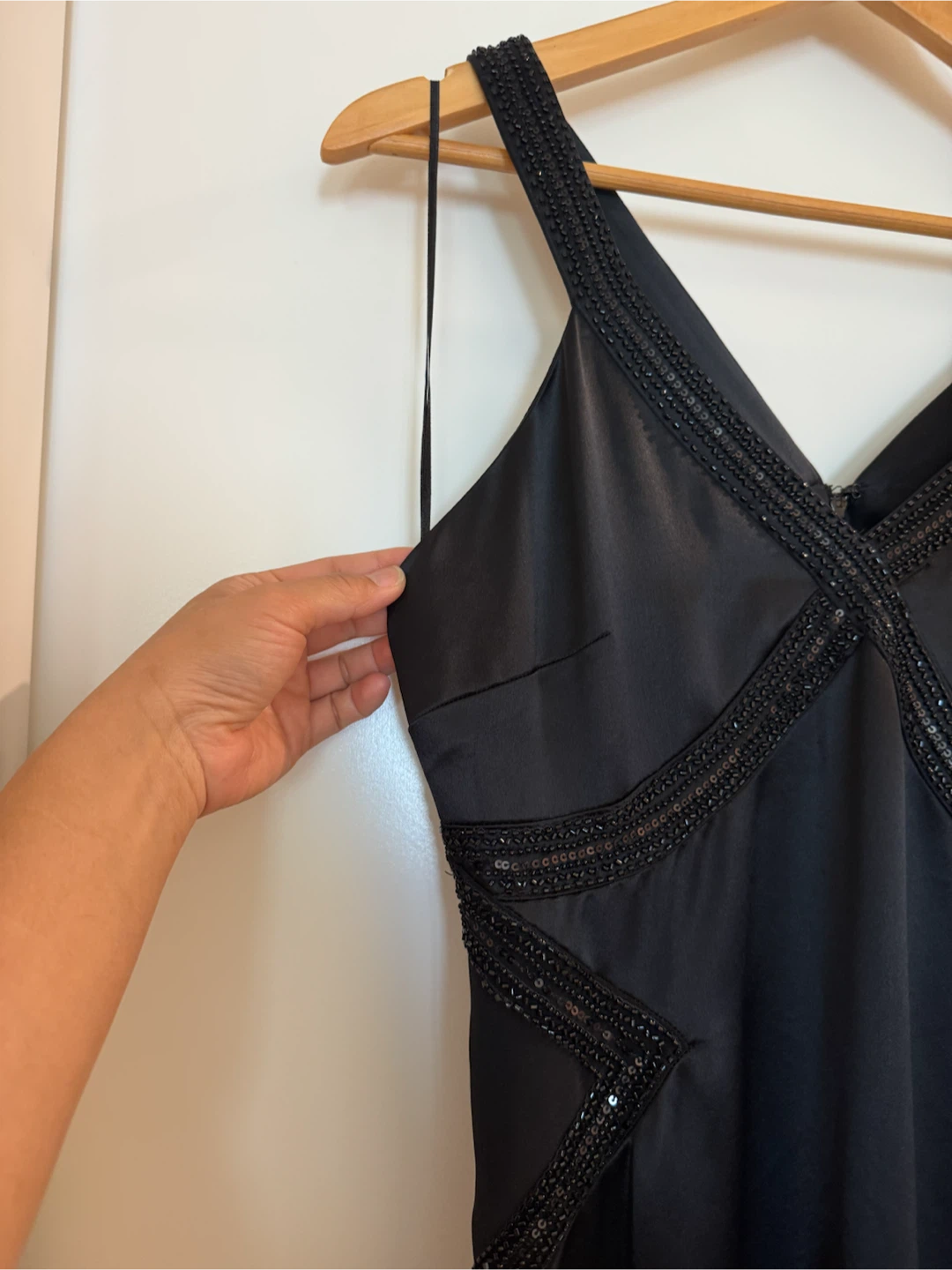 Precis Petite Black Beaded Maxi Formal Evening Gown – Size 8 - photo 3