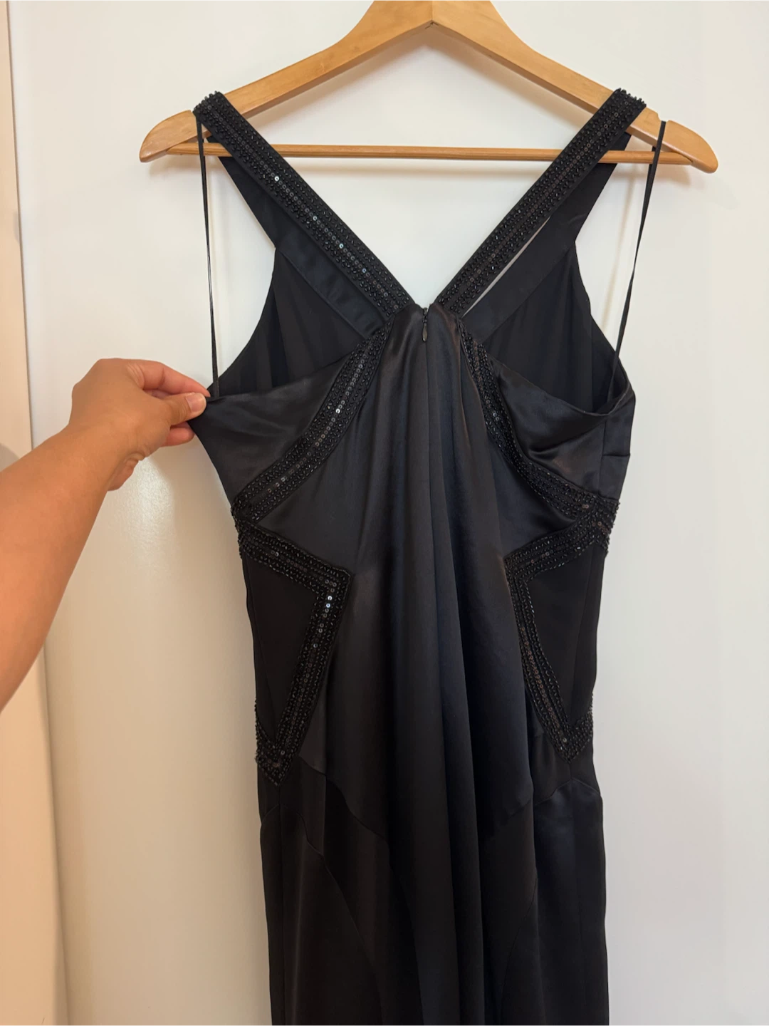 Precis Petite Black Beaded Maxi Formal Evening Gown – Size 8 - photo 5