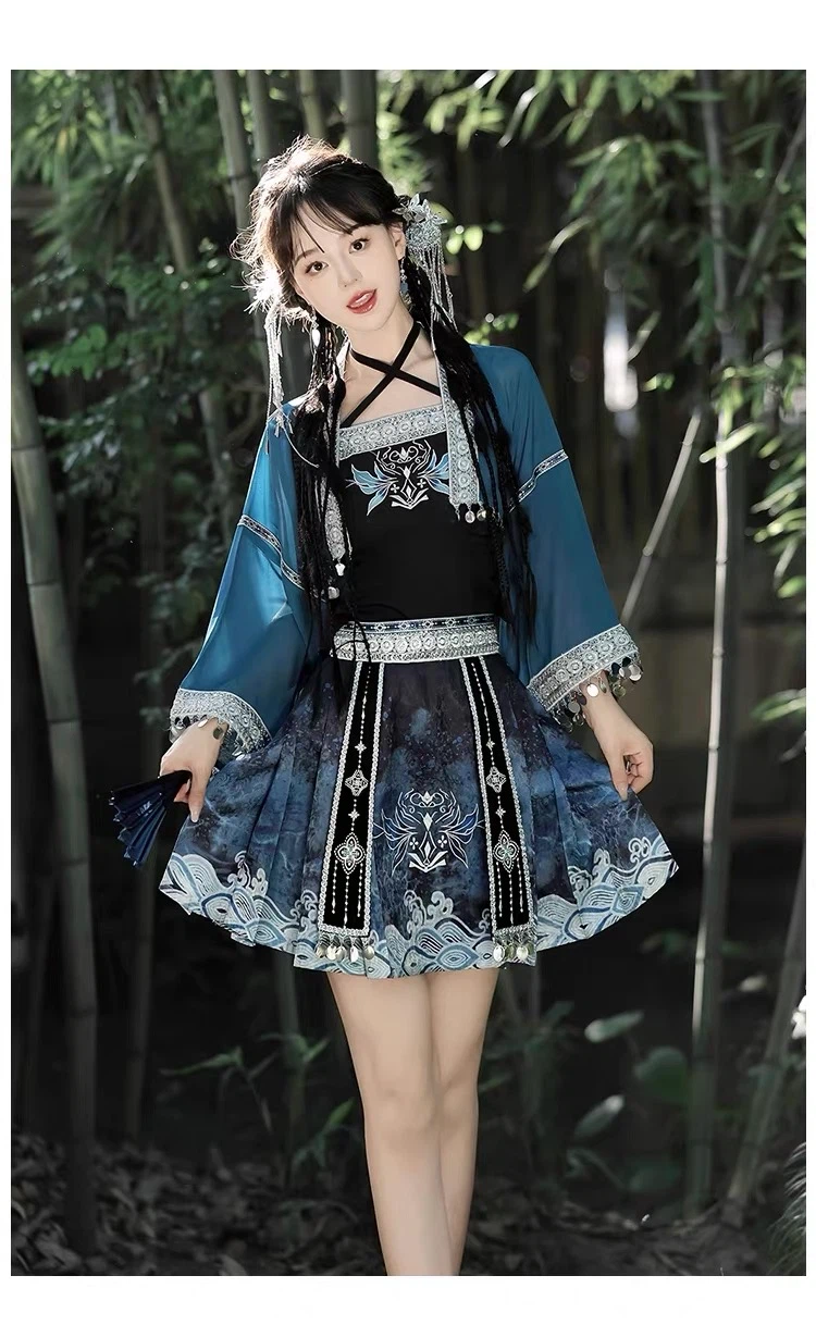 Blue Traditional Chinese Style Dress Set - photo 2