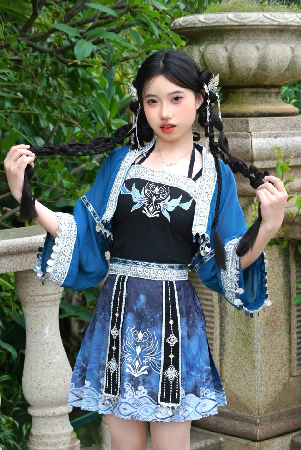 Blue Traditional Chinese Style Dress Set - photo 3
