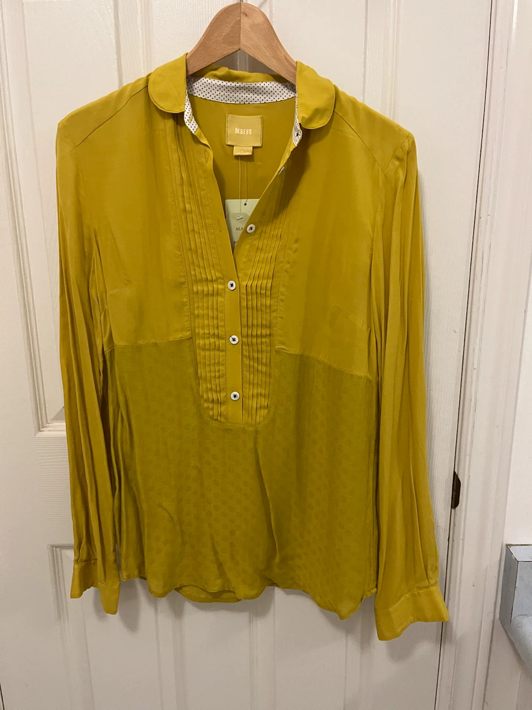 Maeve Yellow Pleated Blouse