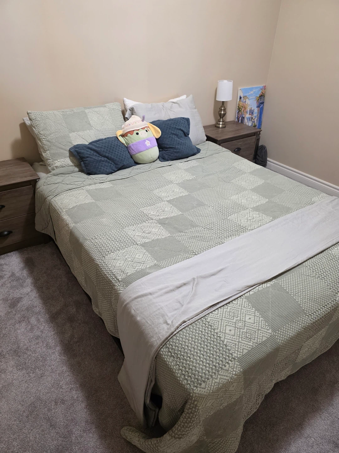 Queen bed frame and mattress