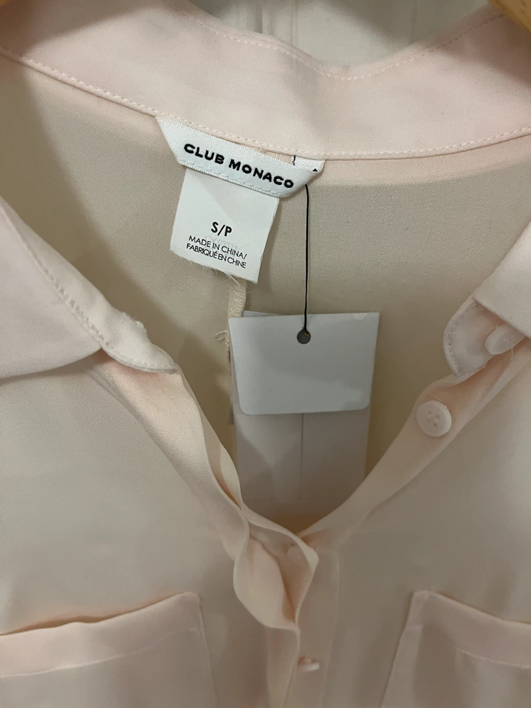 Club Monaco Light Pink Silk Blend Button-Up Shirt - photo 2