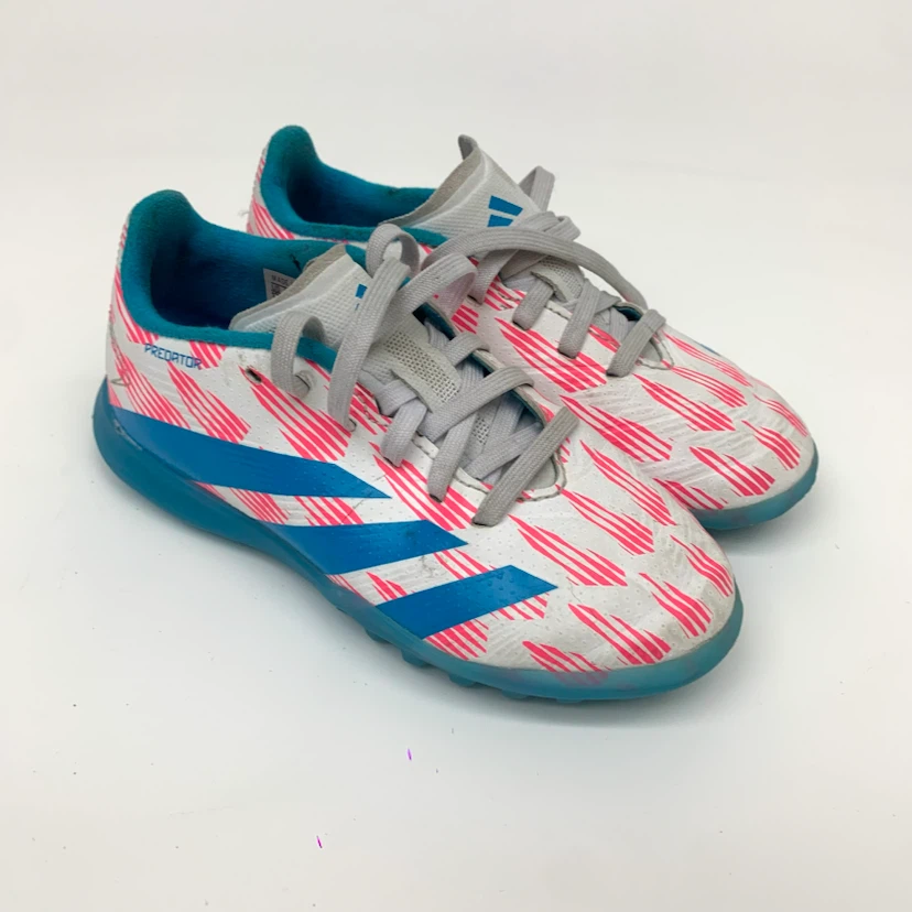 Kids Indoor Turf Soccer Shoes Football Boots US Size 13 White
