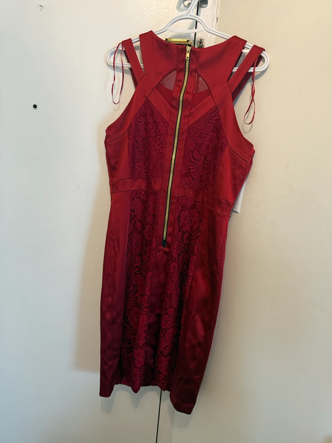 J.ING Red Lace Detail Cocktail Dress