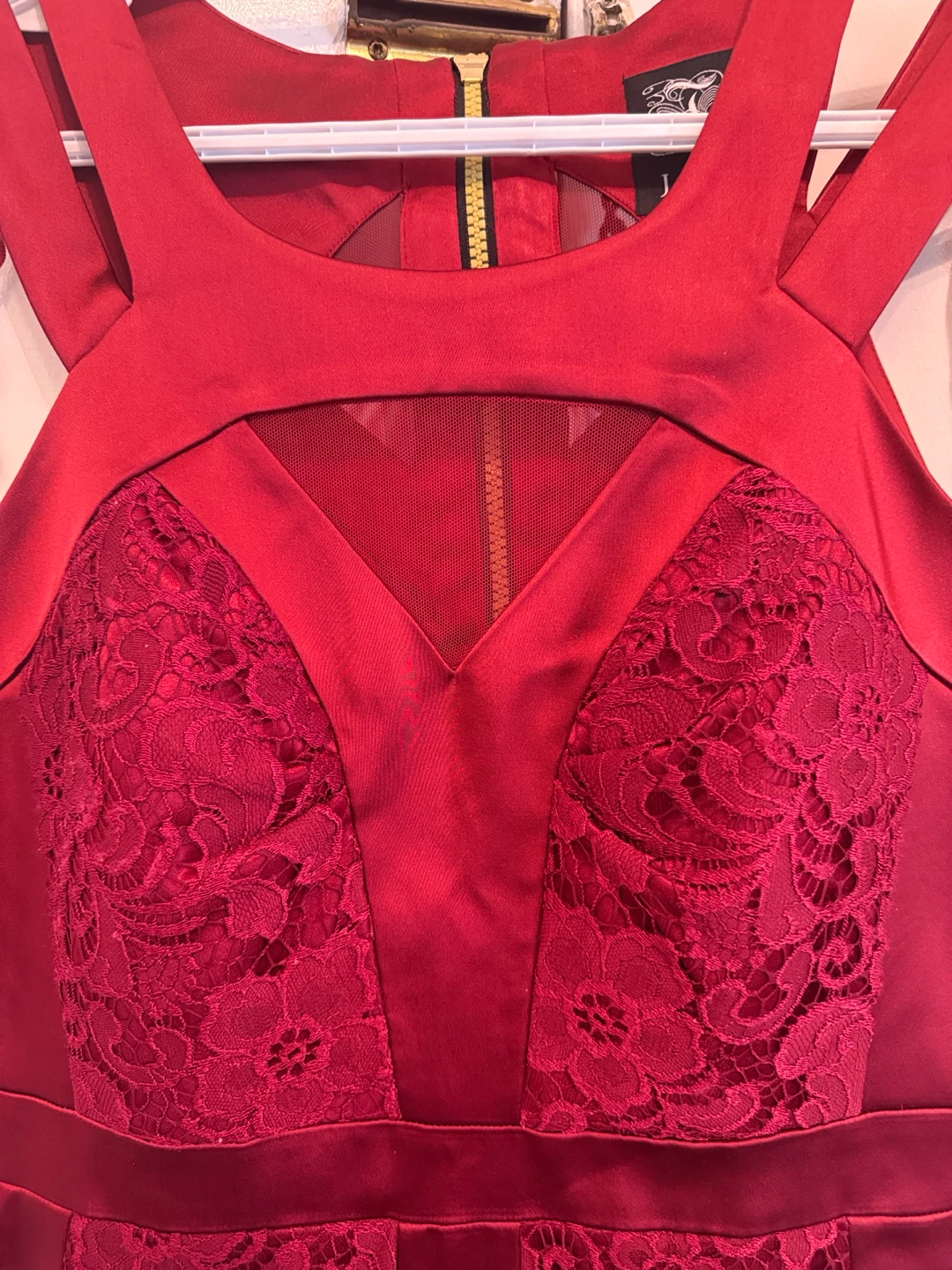 J.ING Red Lace Detail Cocktail Dress - photo 3