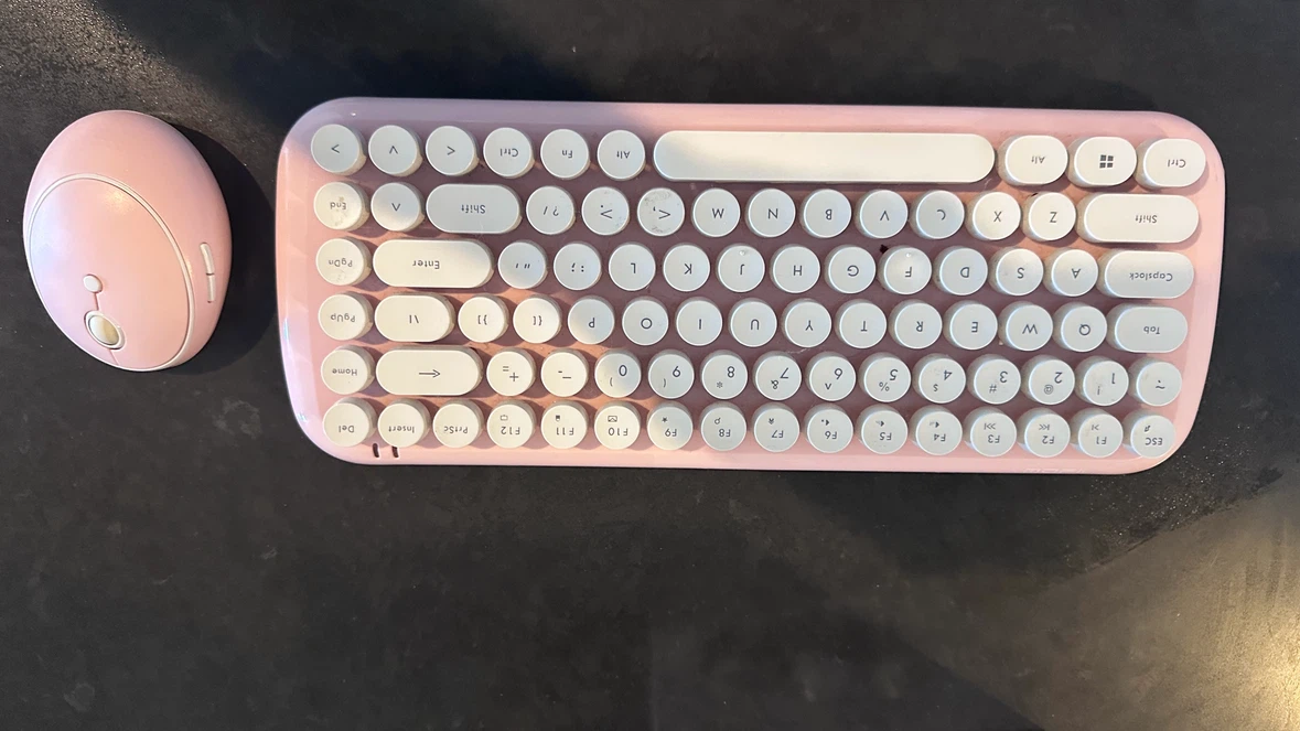 Pink Wireless Keyboard and Mouse