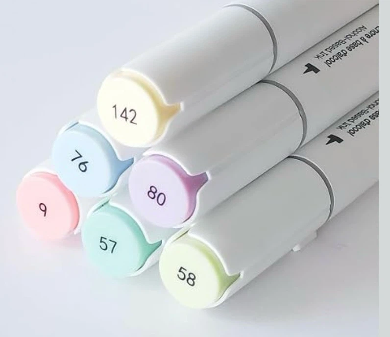 6 DeSerres Alcohol Markers, Dual Tip - Brush/Chisel