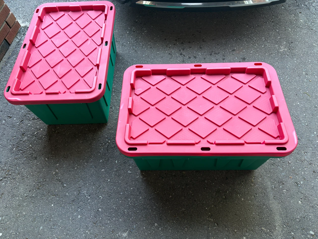 Green Storage Totes with Red Lids - photo 2