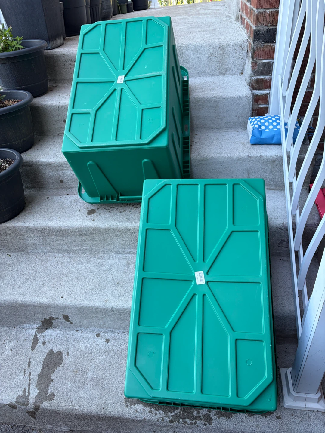 Green Storage Totes with Red Lids - photo 3