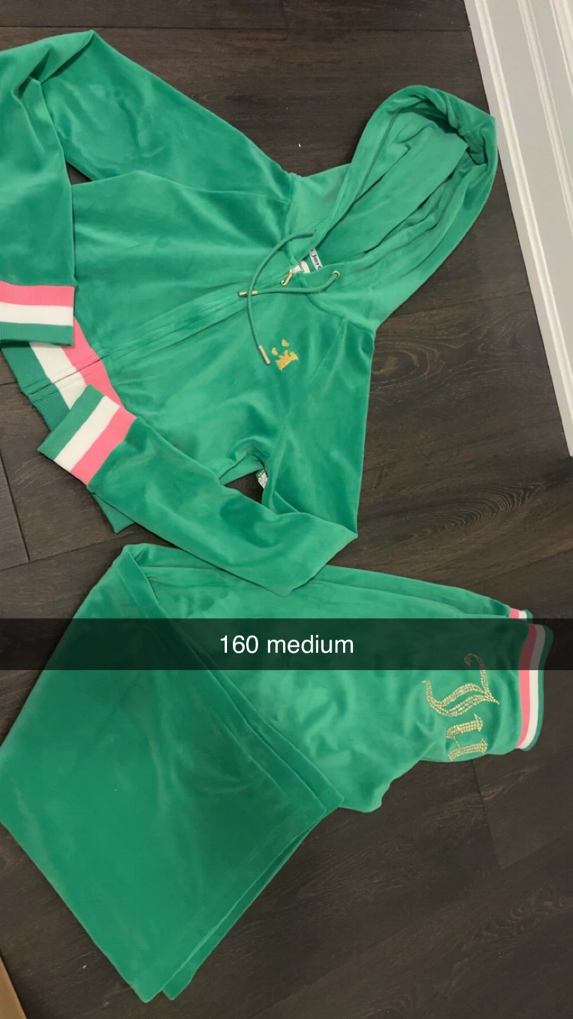 Green Juicy Couture Velour Tracksuit Set